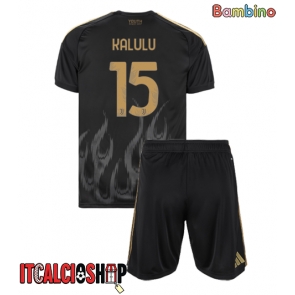 Juventus Pierre Kalulu #15 Terza Maglia Bambino 2026-27 Manica Corta (+ Pantaloni corti)